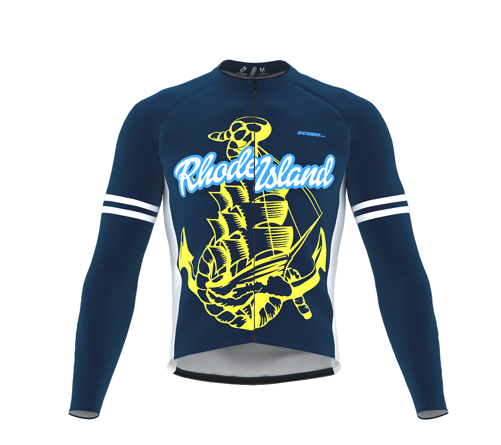 ScudoPro Pro Thermal Long Sleeve Cycling Jersey Rhode Island USA state Icon landmark identity  | Men and Women