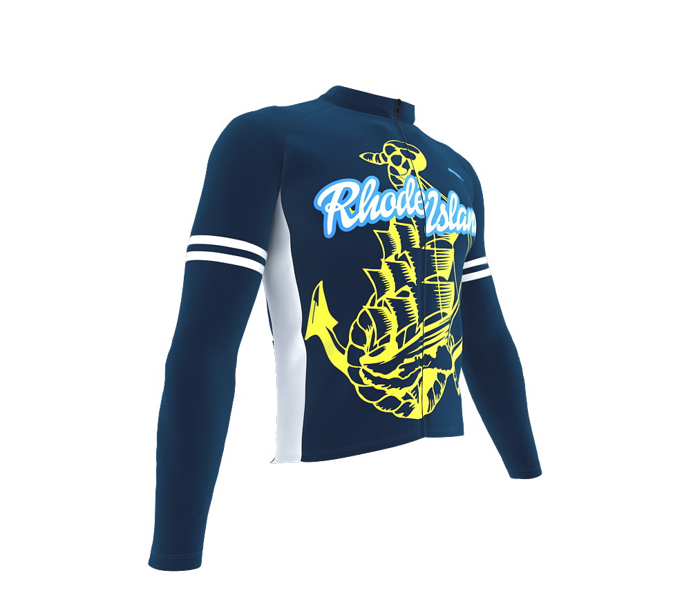 ScudoPro Pro Thermal Long Sleeve Cycling Jersey Rhode Island USA state Icon landmark identity  | Men and Women