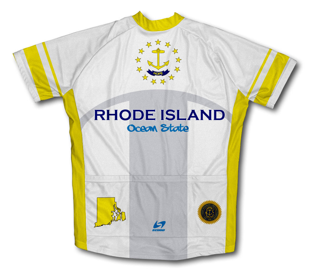Rhode Island Flag Short Sleeve Cycling Jersey for Men and Women