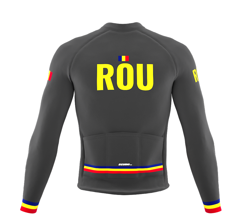 ScudoPro Pro Thermal Long Sleeve Cycling Jersey Country CODE Romania Gray | Men and Women