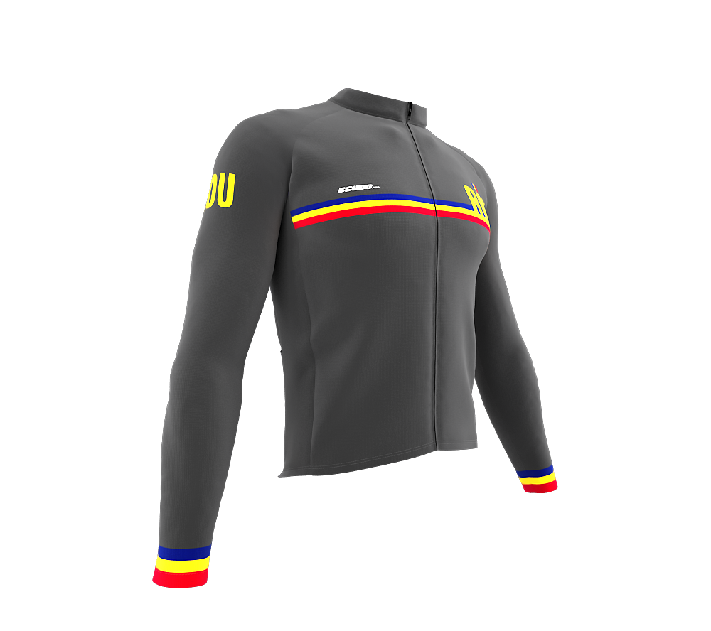 ScudoPro Pro Thermal Long Sleeve Cycling Jersey Country CODE Romania Gray | Men and Women