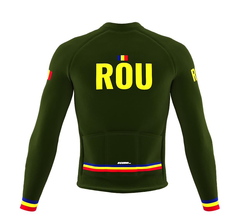 ScudoPro Pro Thermal Long Sleeve Cycling Jersey Country CODE Romania Green | Men and Women