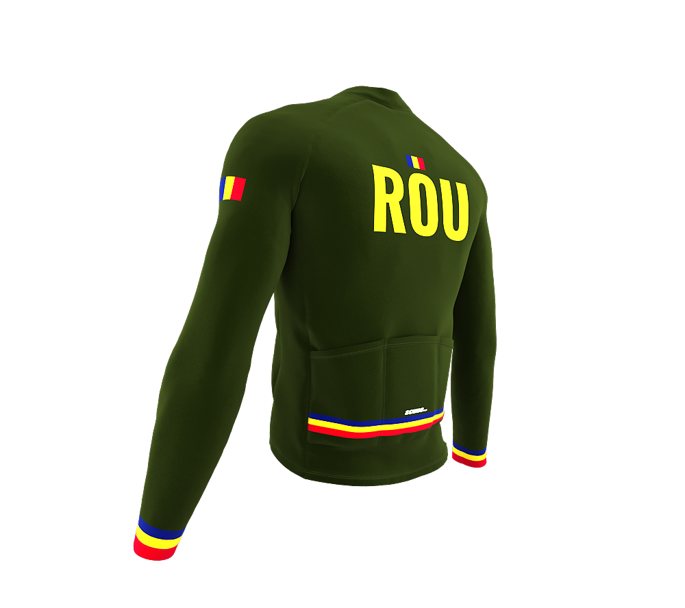 ScudoPro Pro Thermal Long Sleeve Cycling Jersey Country CODE Romania Green | Men and Women