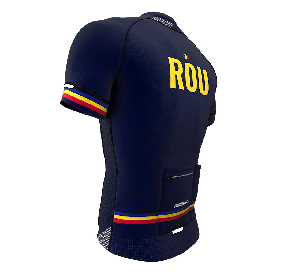 Romania Blue CODE Short Sleeve Cycling PRO Jersey for Men and Women