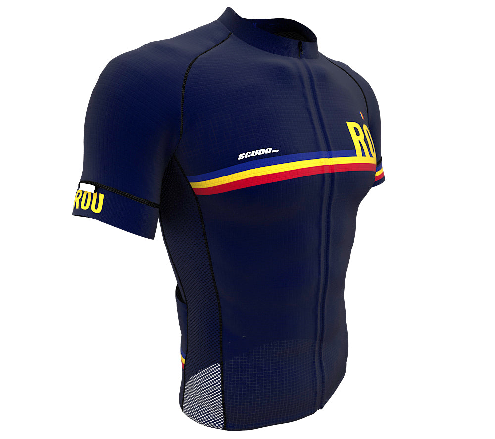 Romania Blue CODE Short Sleeve Cycling PRO Jersey for Men and Women
