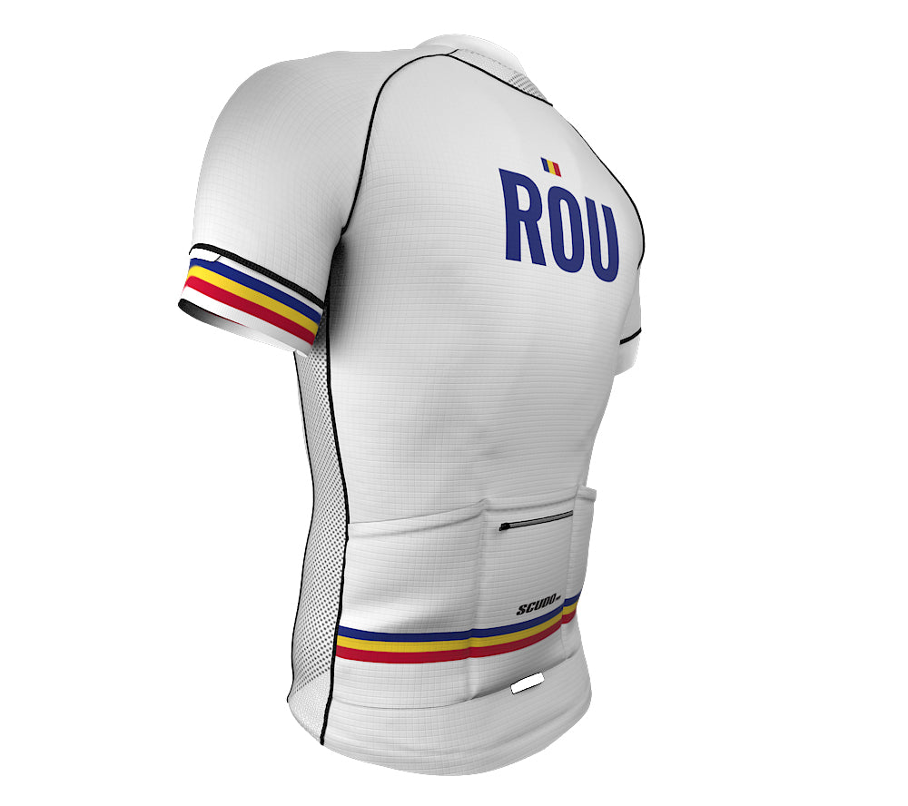 Romania White CODE Short Sleeve Cycling PRO Jersey for Men and Women