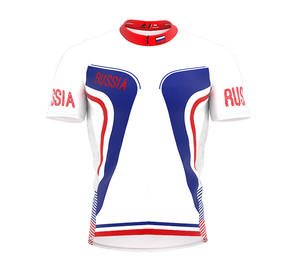 Russia  Full Zipper Bike Short Sleeve Cycling Jersey