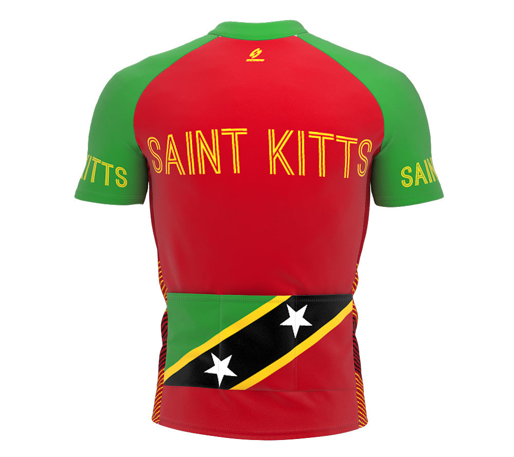 Saint Kitts And Nevis  Full Zipper Bike Short Sleeve Cycling Jersey