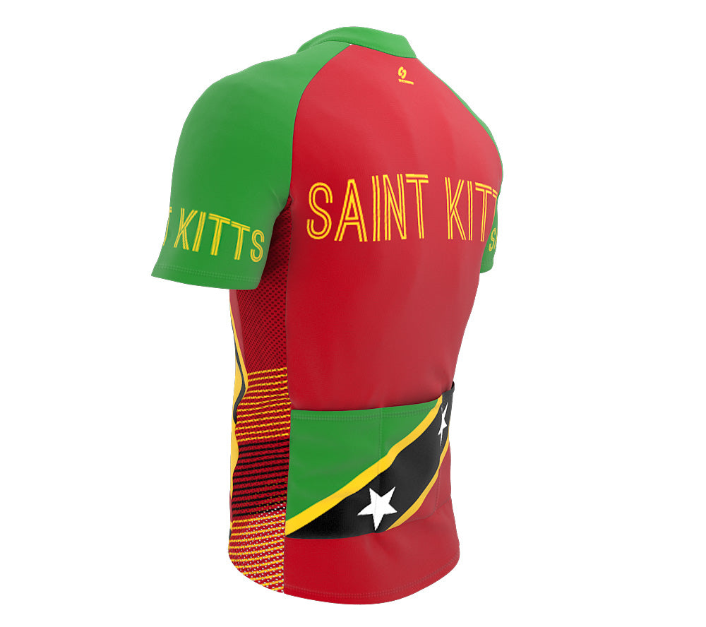 Saint Kitts And Nevis  Full Zipper Bike Short Sleeve Cycling Jersey