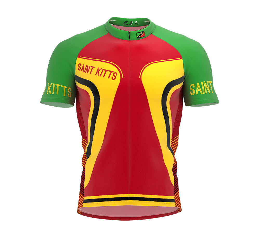 Saint Kitts And Nevis  Full Zipper Bike Short Sleeve Cycling Jersey