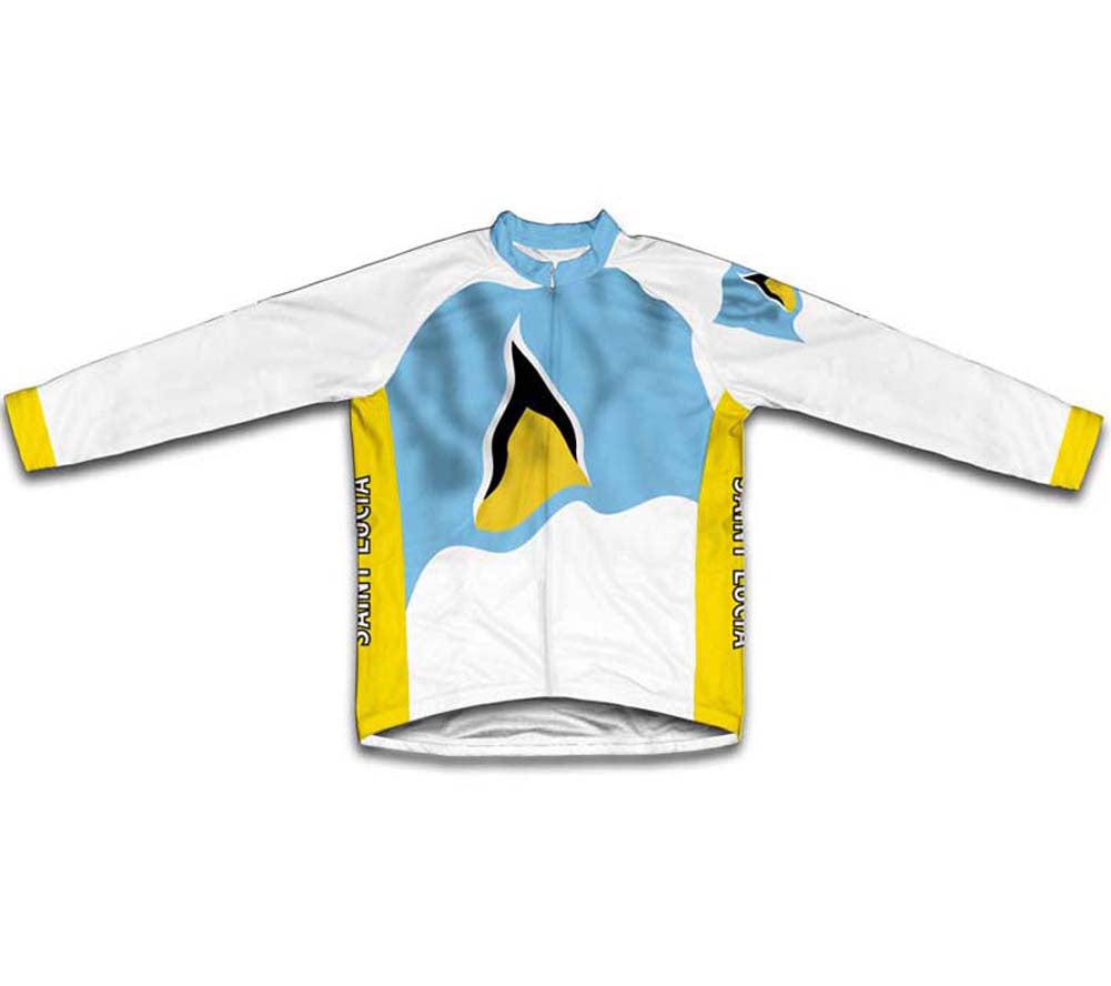 Saint Lucia Flag Winter Thermal Cycling Jersey