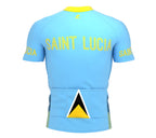 Saint Lucia  Full Zipper Bike Short Sleeve Cycling Jersey