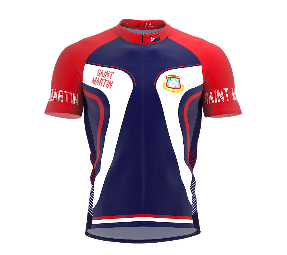 Saint Martin  Full Zipper Bike Short Sleeve Cycling Jersey