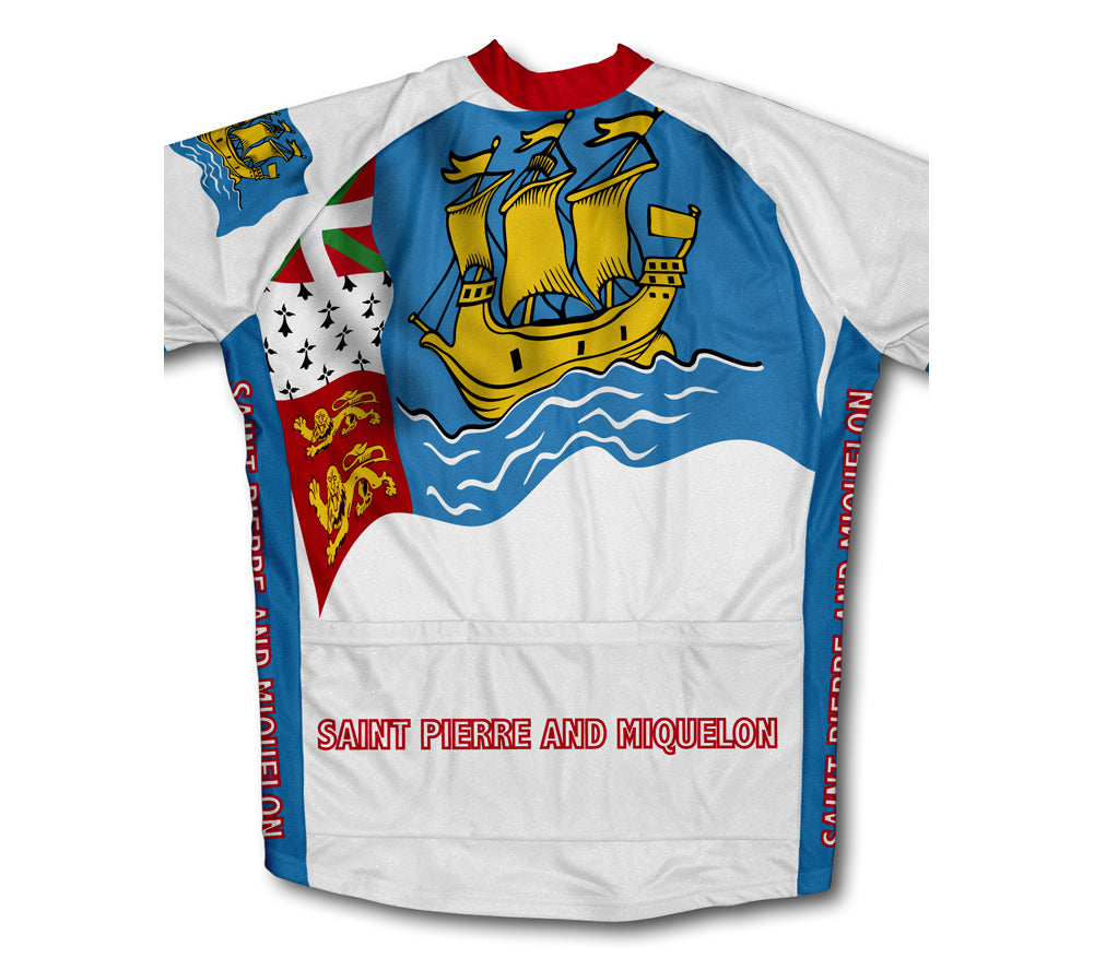 Saint Pierre And Miquelon Flag Cycling Jersey for Men and Women