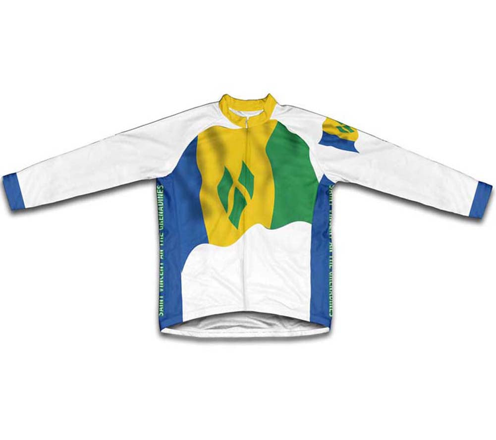 Saint Vincent An The Grenadines Flag Winter Thermal Cycling Jersey