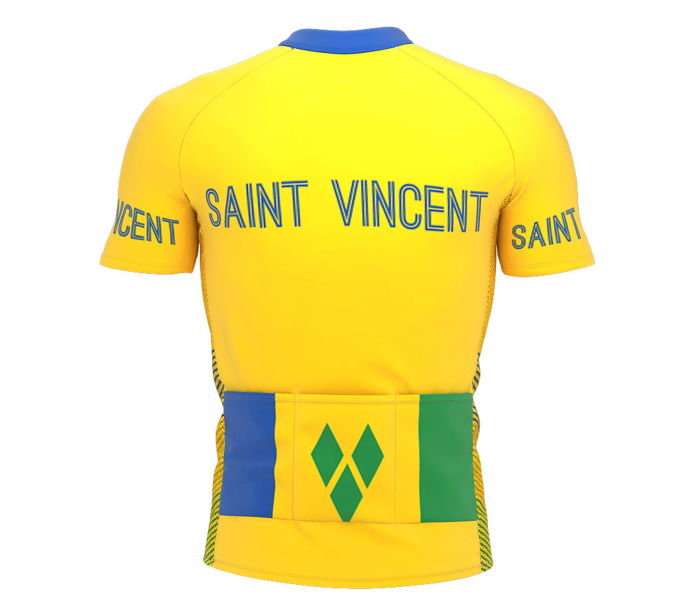 Saint Vincent And The Grenadines  Full Zipper Bike Short Sleeve Cycling Jersey