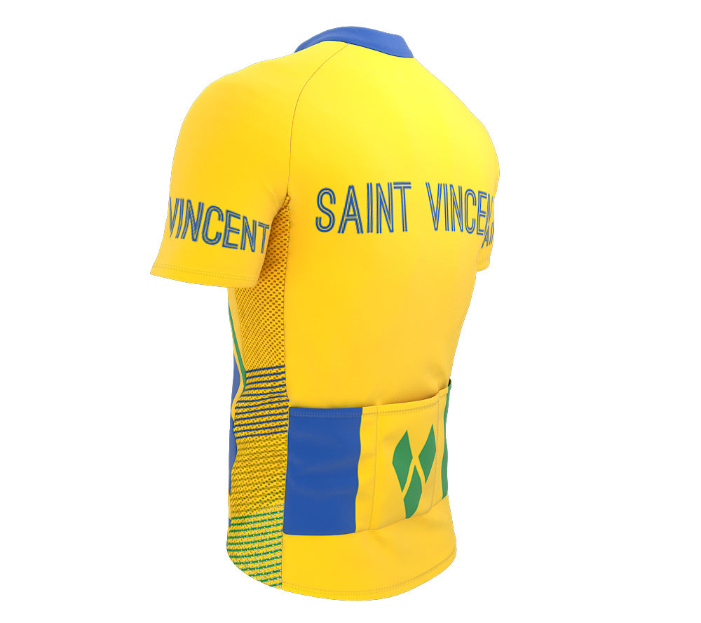 Saint Vincent And The Grenadines  Full Zipper Bike Short Sleeve Cycling Jersey