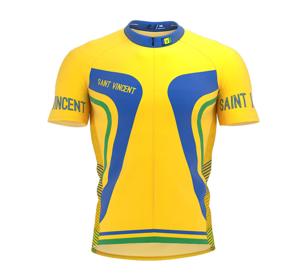 Saint Vincent And The Grenadines  Full Zipper Bike Short Sleeve Cycling Jersey