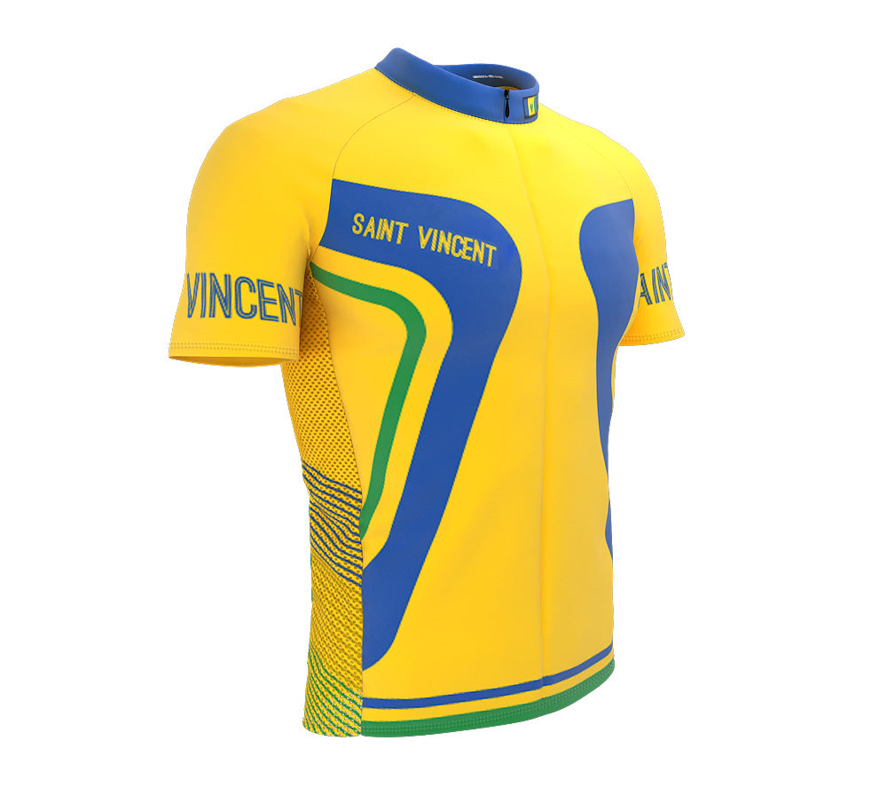 Saint Vincent And The Grenadines  Full Zipper Bike Short Sleeve Cycling Jersey