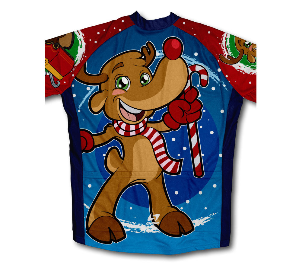 Santa Claus Rudolph Reindeer Winter Thermal Cycling Jersey