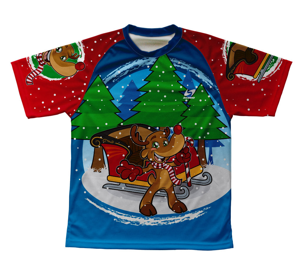 Santa Claus Rudolph Reindeer Technical T-Shirt for Men and Women