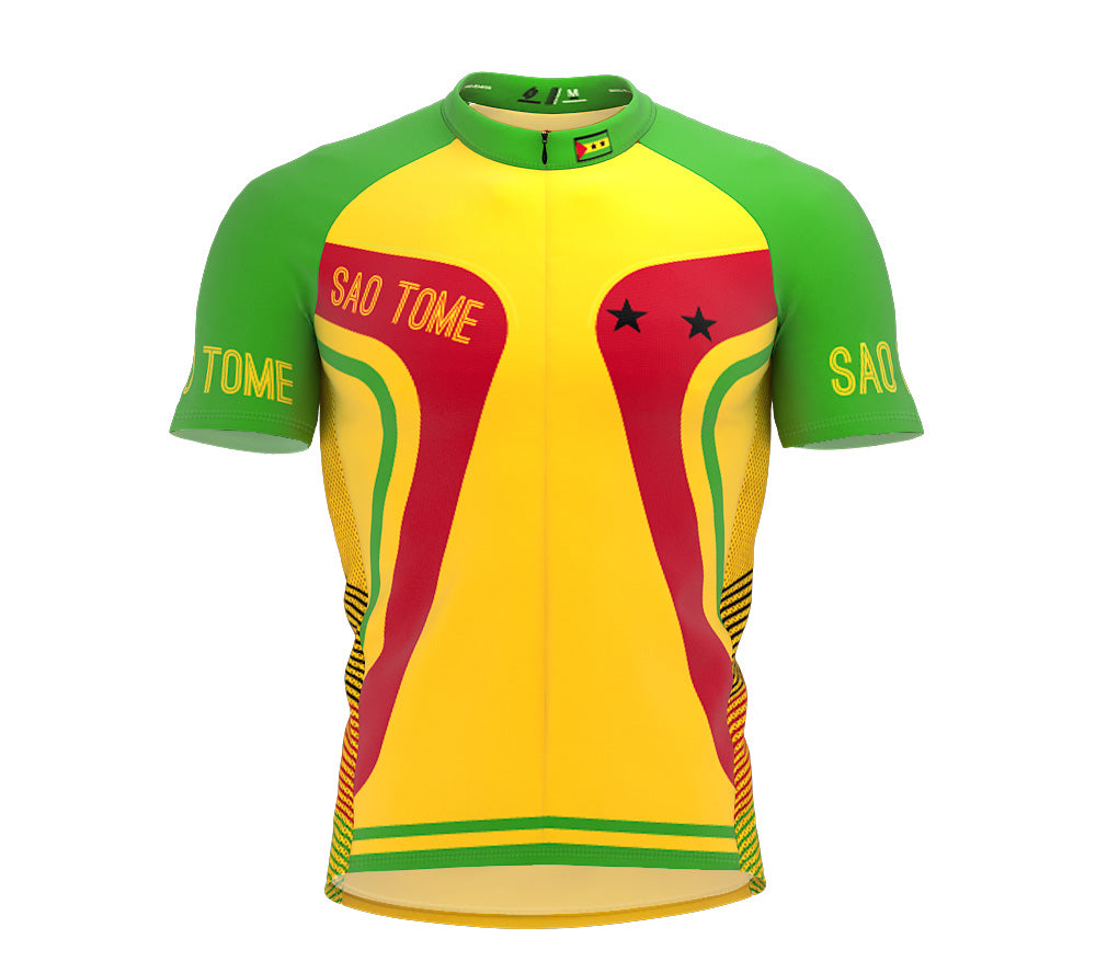 Sao Tome And Principe  Full Zipper Bike Short Sleeve Cycling Jersey