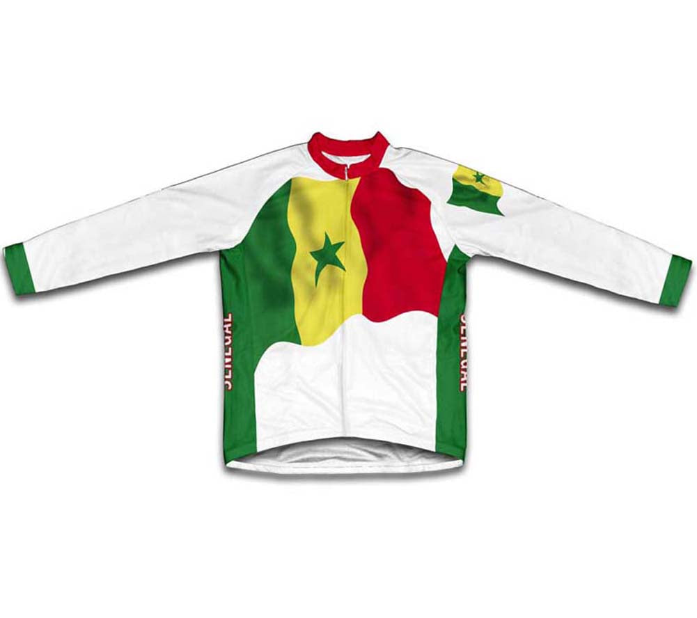Senegal Flag Winter Thermal Cycling Jersey