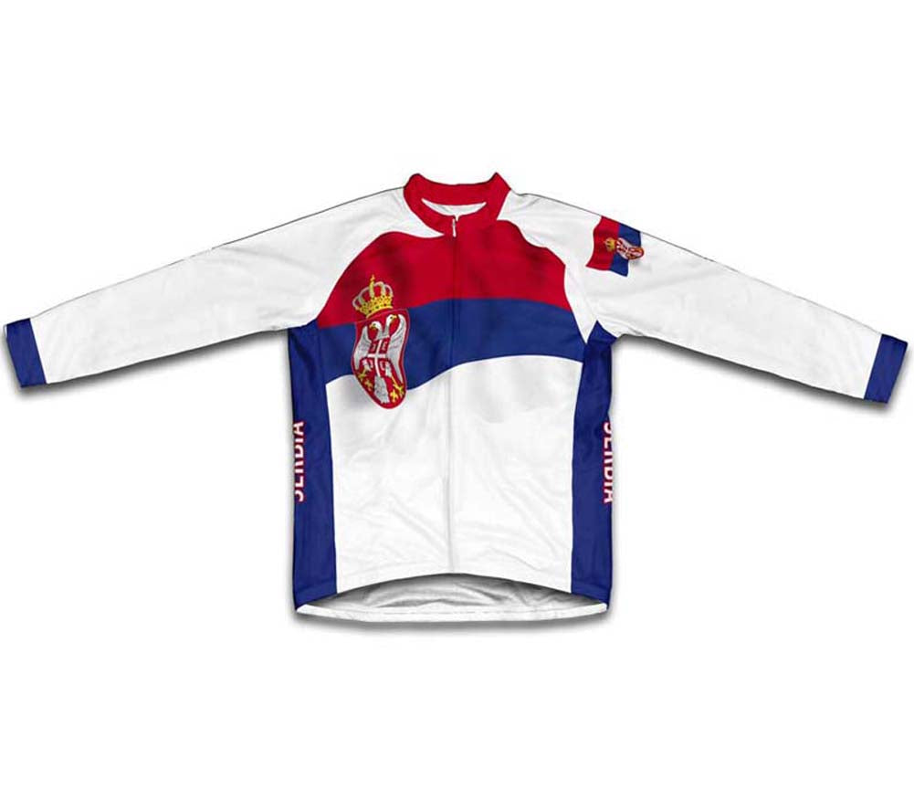 Serbia Flag Winter Thermal Cycling Jersey