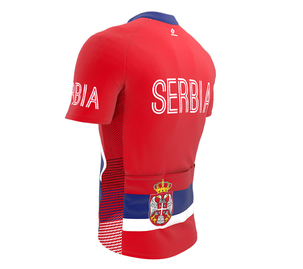 Serbia  Full Zipper Bike Short Sleeve Cycling Jersey