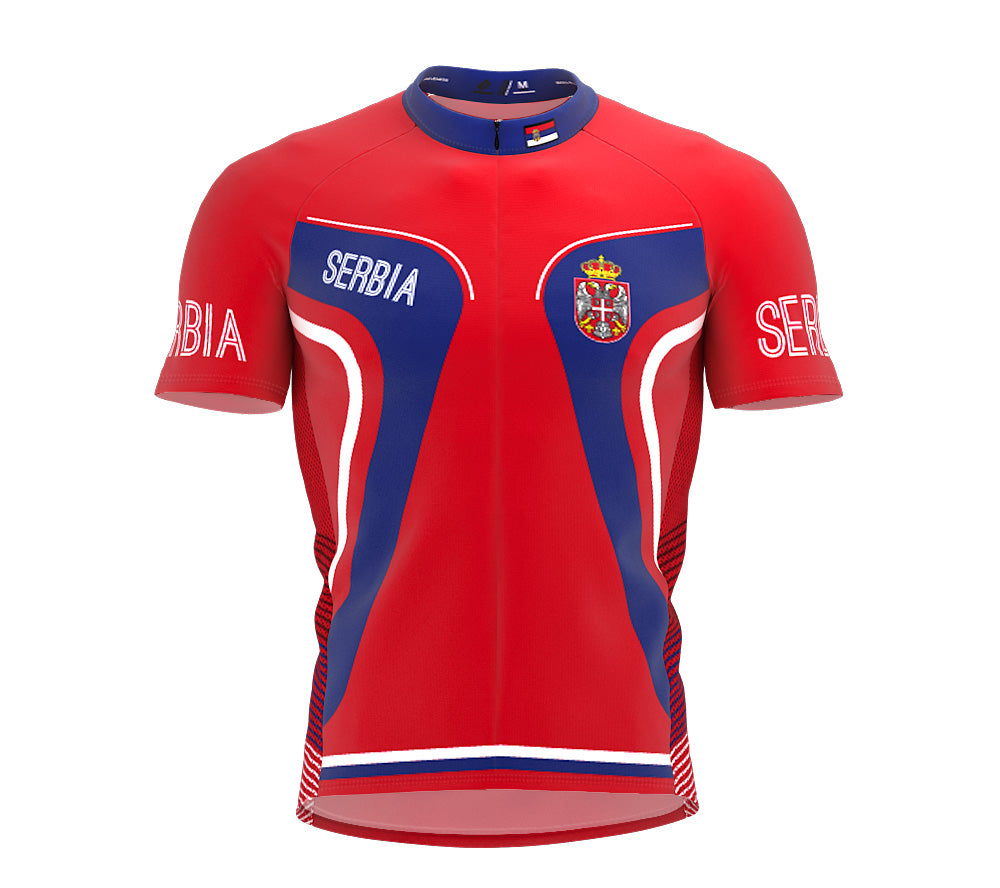 Serbia  Full Zipper Bike Short Sleeve Cycling Jersey