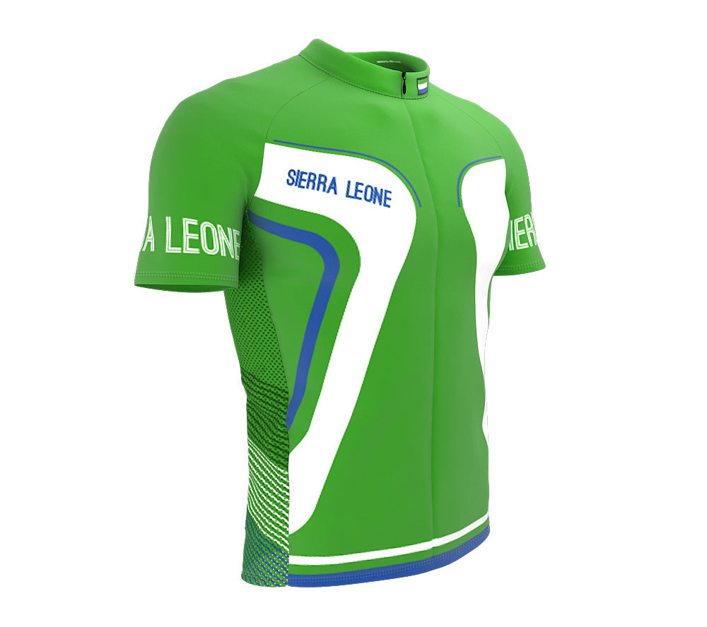 Sierra Leone  Full Zipper Bike Short Sleeve Cycling Jersey