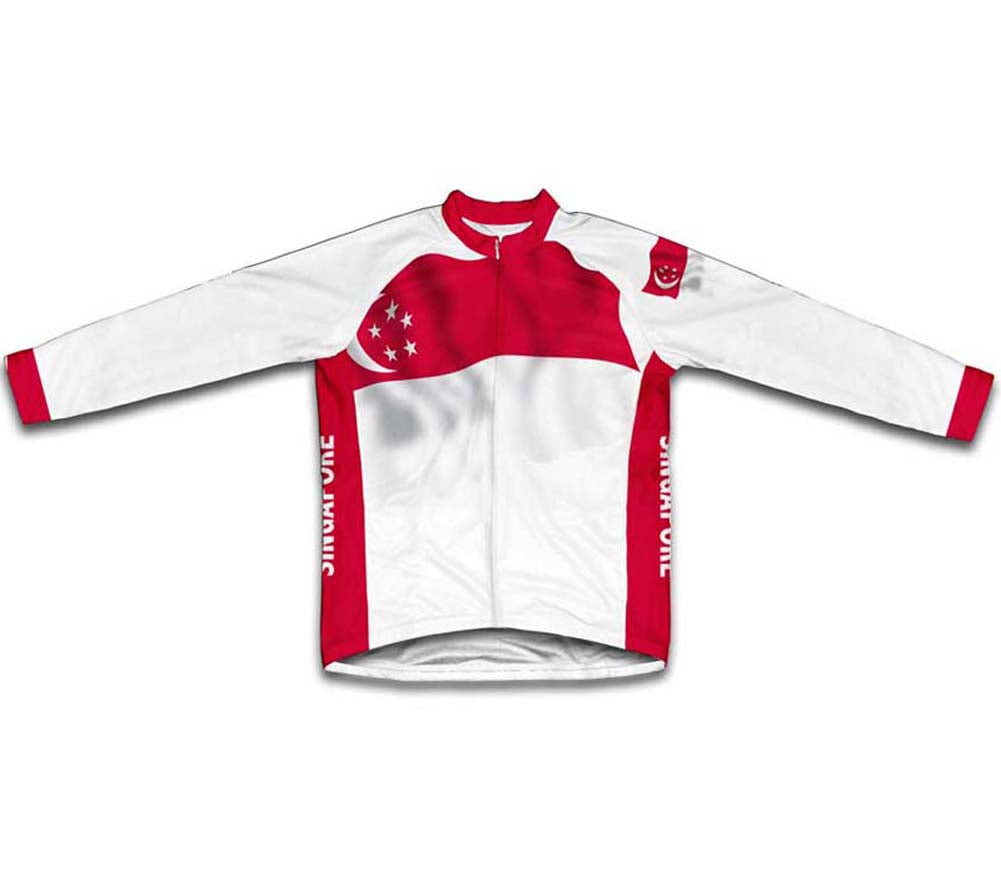 Singapore Flag Winter Thermal Cycling Jersey