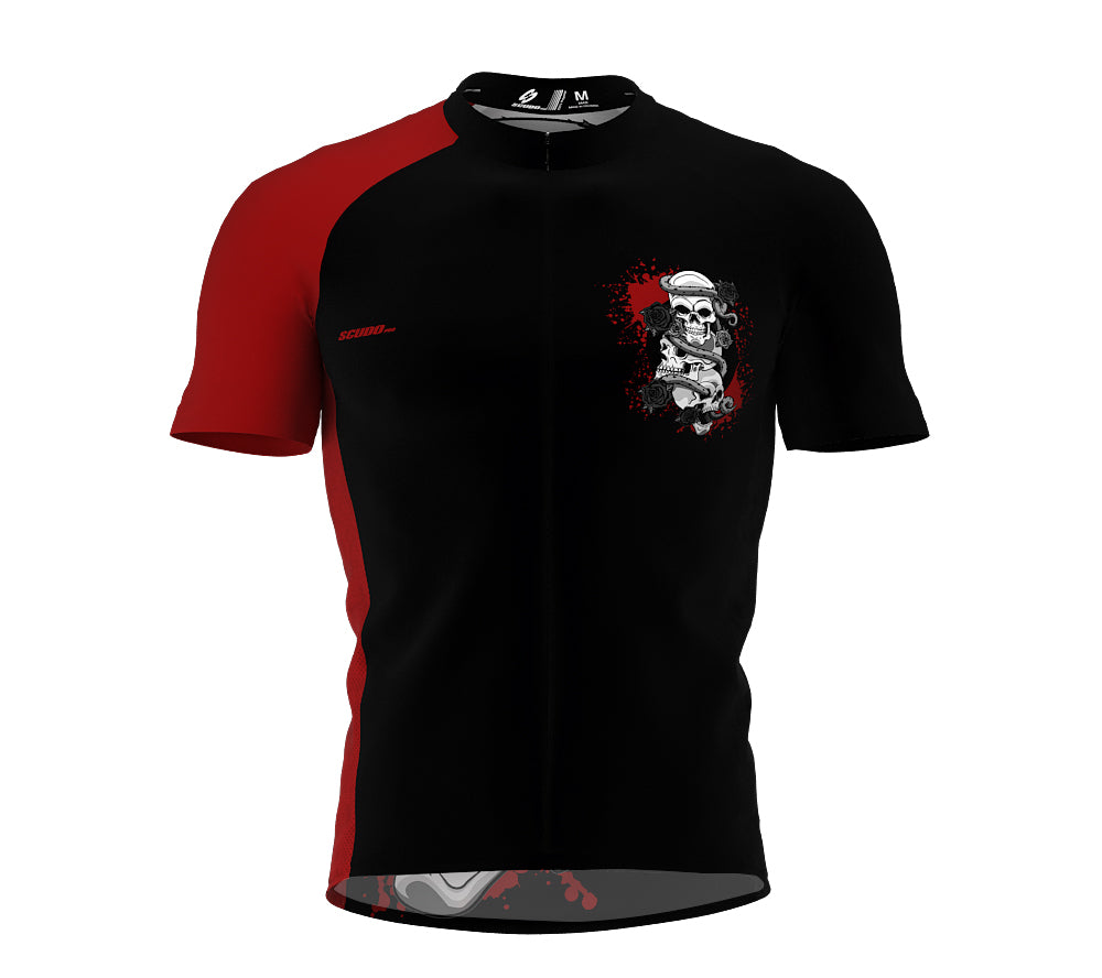 Skulls And Roses Cycling Jersey Short Sleeve for Men and Women