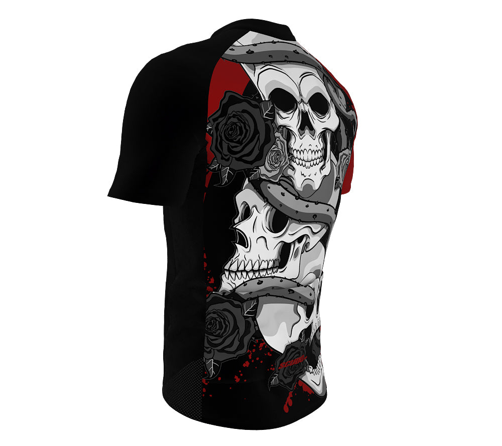 Skulls And Roses Cycling Jersey Short Sleeve for Men and Women