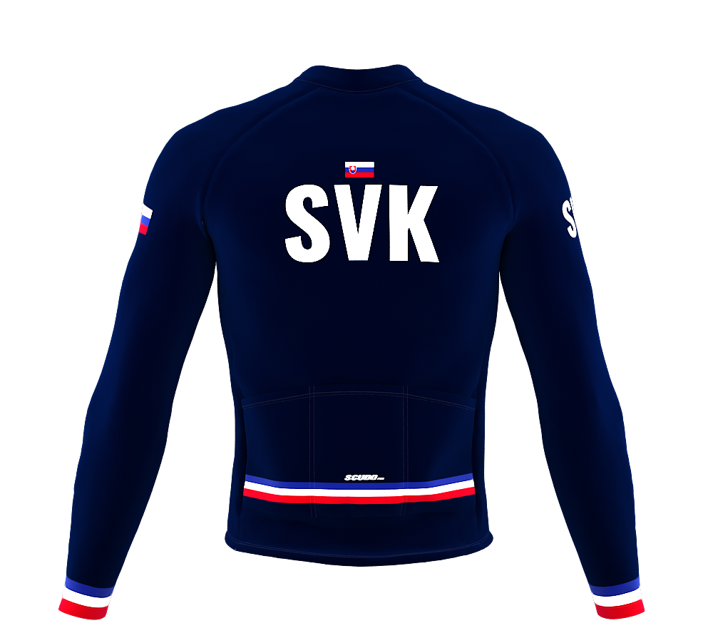 ScudoPro Pro Thermal Long Sleeve Cycling Jersey Country CODE Slovakia Blue | Men and Women