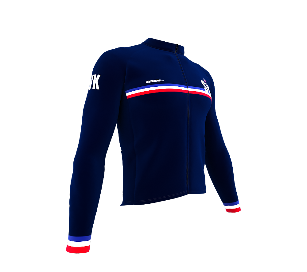 ScudoPro Pro Thermal Long Sleeve Cycling Jersey Country CODE Slovakia Blue | Men and Women