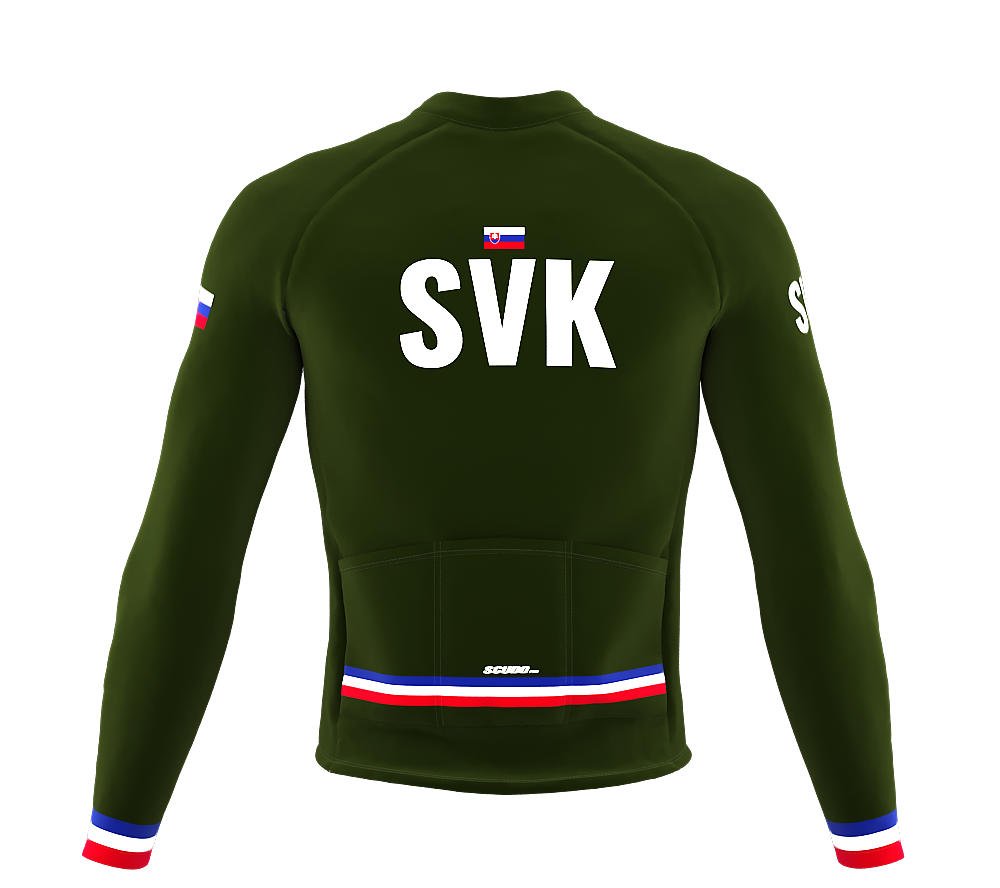 ScudoPro Pro Thermal Long Sleeve Cycling Jersey Country CODE Slovakia Green | Men and Women