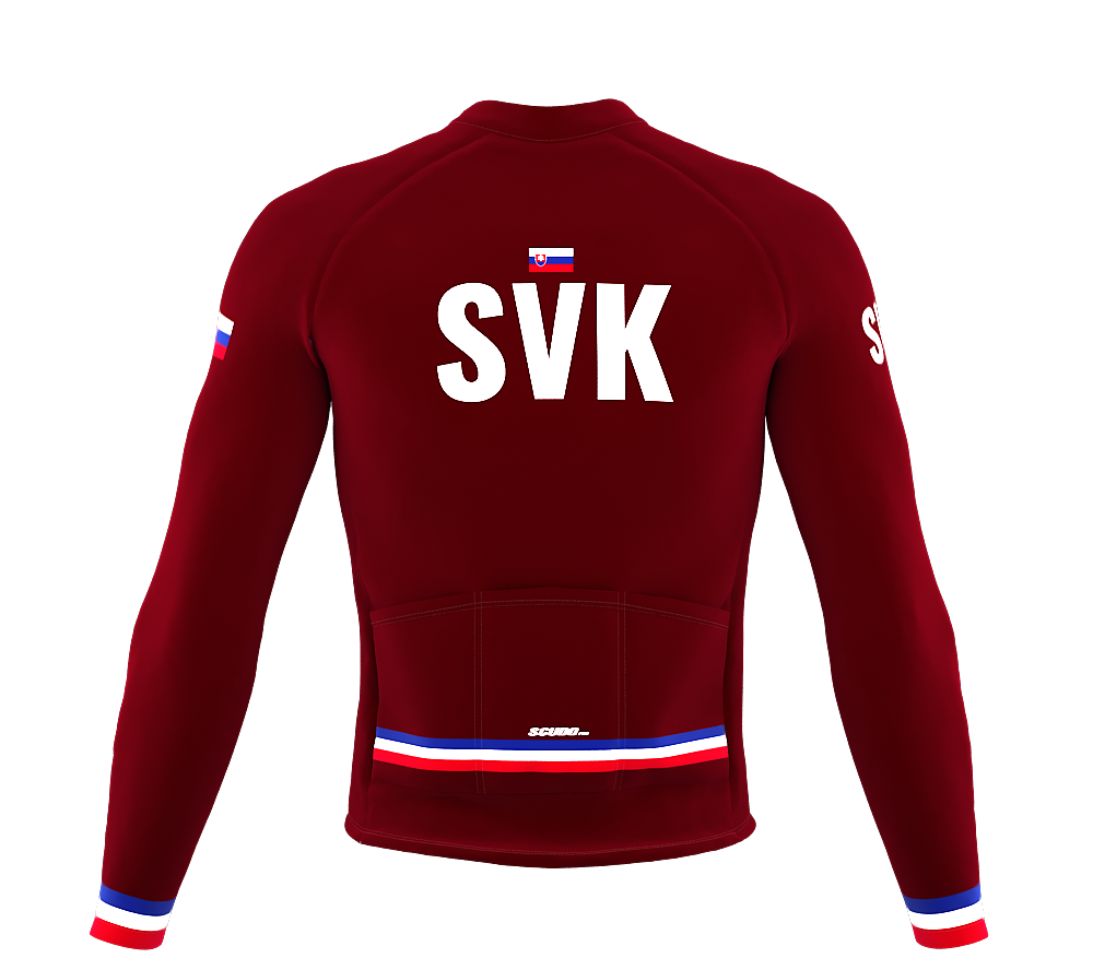 ScudoPro Pro Thermal Long Sleeve Cycling Jersey Country CODE Slovakia Vine | Men and Women