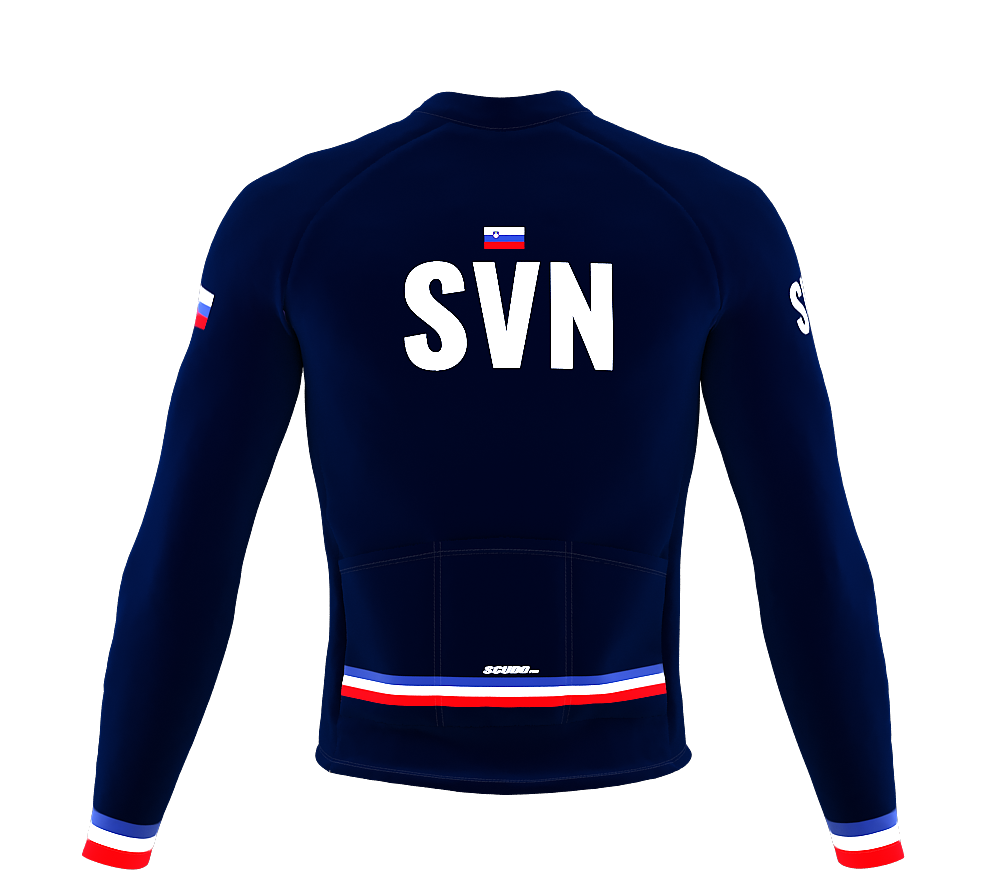ScudoPro Pro Thermal Long Sleeve Cycling Jersey Country CODE Slovenia Blue | Men and Women