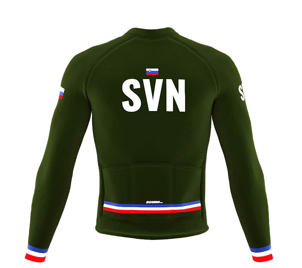ScudoPro Pro Thermal Long Sleeve Cycling Jersey Country CODE Slovenia Green | Men and Women