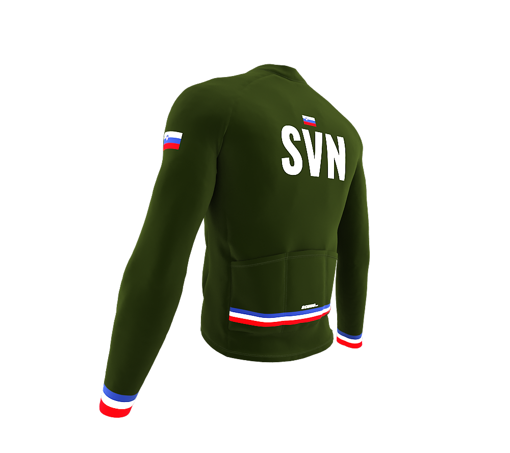 ScudoPro Pro Thermal Long Sleeve Cycling Jersey Country CODE Slovenia Green | Men and Women