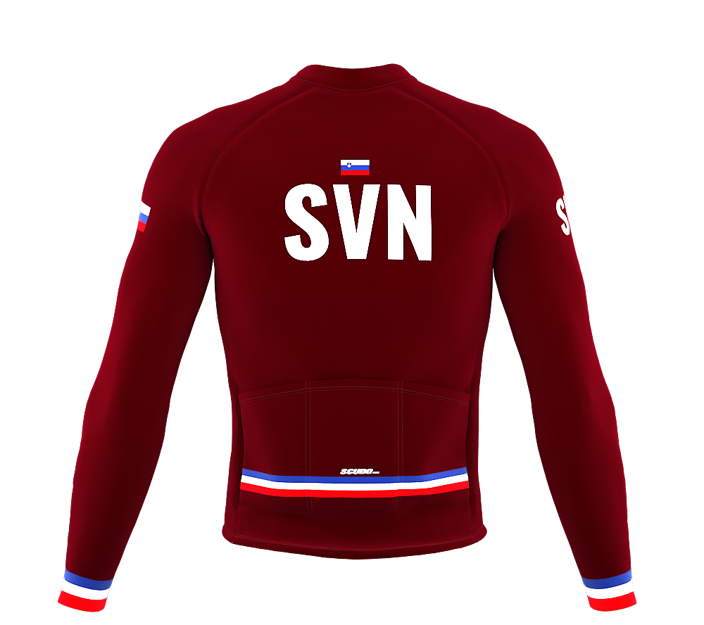 ScudoPro Pro Thermal Long Sleeve Cycling Jersey Country CODE Slovenia Vine | Men and Women