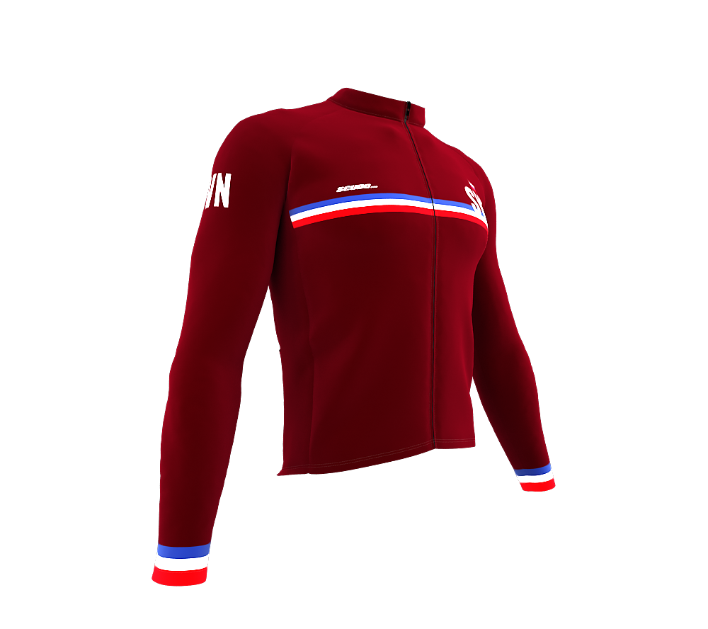 ScudoPro Pro Thermal Long Sleeve Cycling Jersey Country CODE Slovenia Vine | Men and Women