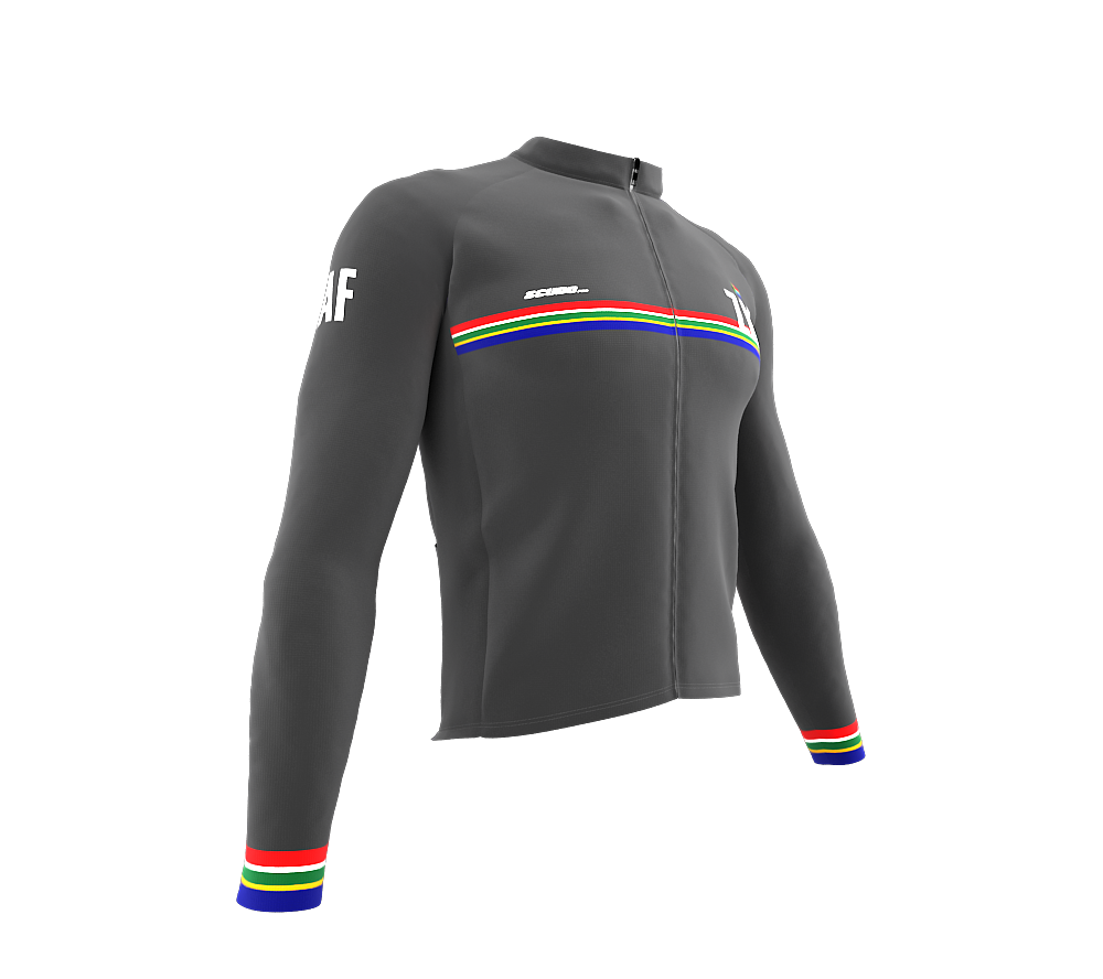 ScudoPro Pro Thermal Long Sleeve Cycling Jersey Country CODE South Africa Gray | Men and Women
