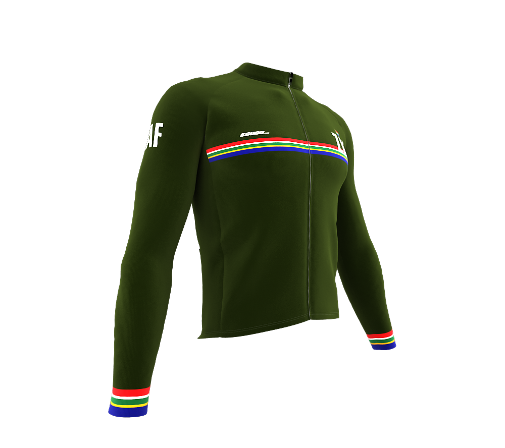ScudoPro Pro Thermal Long Sleeve Cycling Jersey Country CODE South Africa Green | Men and Women