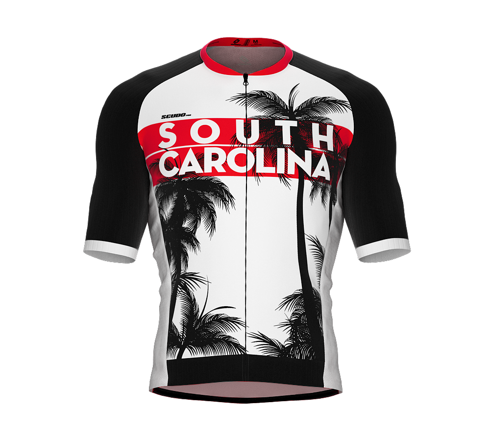 ScudoPro Pro-Elite Short Sleeve Cycling Jersey South Carolina USA State Icon landmark symbol identity  | Men and Women