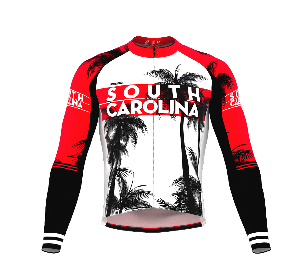 ScudoPro Pro Thermal Long Sleeve Cycling Jersey South Carolina USA state Icon landmark identity  | Men and Women