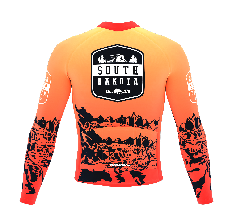 ScudoPro Pro Thermal Long Sleeve Cycling Jersey South Dakota USA state Icon landmark identity  | Men and Women