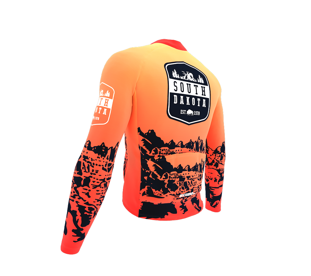 ScudoPro Pro Thermal Long Sleeve Cycling Jersey South Dakota USA state Icon landmark identity  | Men and Women