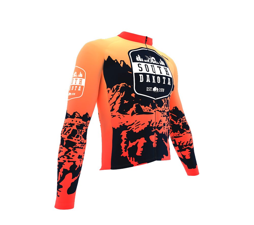ScudoPro Pro Thermal Long Sleeve Cycling Jersey South Dakota USA state Icon landmark identity  | Men and Women
